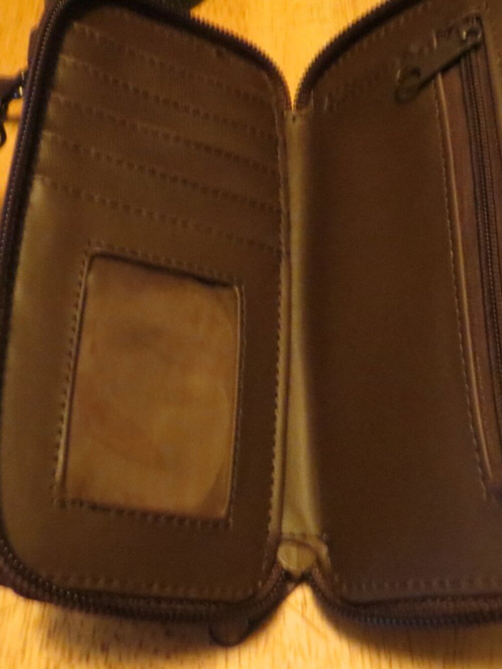 Women's Zippered Handbag or Travel Wallet with Shoulder Strap or Belt Loop
